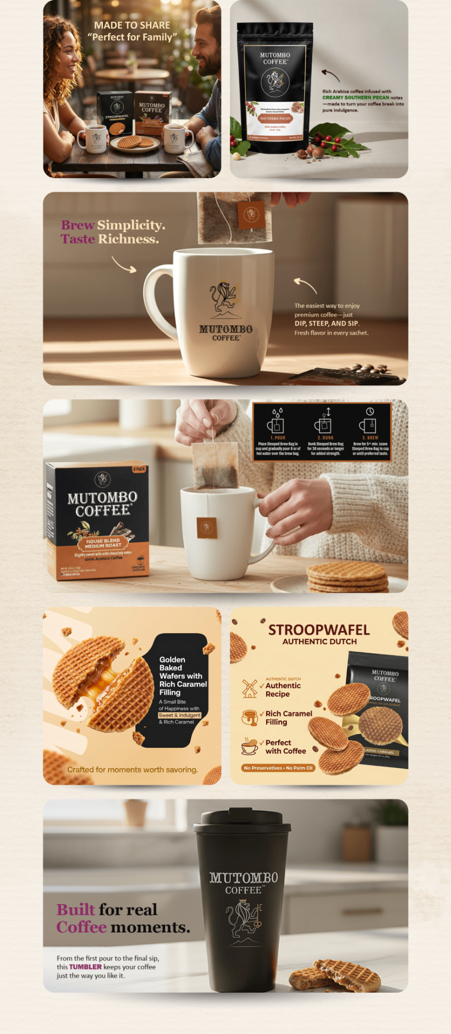 Mutombo Coffee — Product storytelling and listing image system