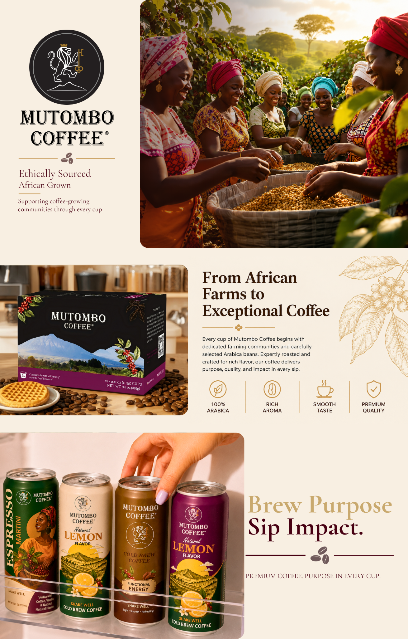 Mutombo Coffee — Multi-format retail product family